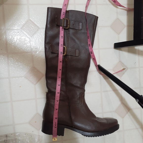 Women's Distressed Leather Mid Boots Size 7 - Picture 6 of 8